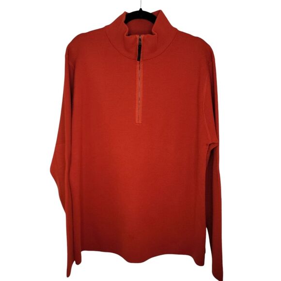 Banana Republic Orange Mock Neck Wool Pullover Sweater Size XL - Picture 1 of 7